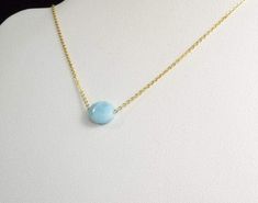 Fidget Necklace, Floating Necklace, Larimar Jewelry, Solitaire Necklaces, Everyday Necklace, Gift For Christmas, Delicate Necklace, Healing Properties, Dominican Republic