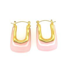 Pink lucite U-shaped earrings. Proceeds go to support African Elephant sanctuaries and like minded charities. Flamingo Earrings, Elephant Sanctuary, Flamingo Pink, African Elephant, Pink Color, Flamingo, Love This, Elephant, Hoop Earrings