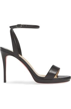 Sleek Single Strap Heels, Formal Sandals With Red Sole And Ankle Strap, Formal Ankle Strap Sandals With Red Sole, Sleek Open Toe Heels With Red Sole, Fitted Ankle Strap Sandals With Red Sole, Classic Open Toe Sandals With Red Sole, Loubi Queen, Red Nail, Strap Sandals Women