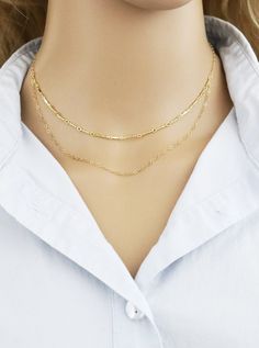 "Layered Necklace, Chocker Necklace, Gold Layered Necklace, Layered Necklace Silver, 925 Sterling Silver Layered Necklace | Darling Necklace CABLE CHAIN NECKLACE ( SINGLE NECKLACE OR SET OF 3 ) DETAILS - 1 or 3 Chain Necklace(s) - Necklace length approximately : 14 inches - Dangle chain length approximately : 16 inches - Chain thickness approximately: 1.5 mm - 14K Gold-Filled, 14K Rose Gold-Filled, 100% Solid Sterling Silver, Nickel Free Collection: The Blissful Caress These gorgeous genuine 14K 3 Chain Necklace, Layered Necklace Silver, Sterling Silver Layered Necklace, Silver Layered Necklace, Single Necklace, Gold Layered Necklace, Layered Necklaces Silver, Chocker Necklace, Necklace Layered