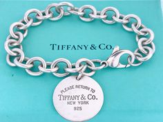 Authentic Tiffany & Co Silver Circle Tag Charm Bracelet, Tiffany And Company 925 Silver Round Tag Bracelet, Real Return To Tiffany Bracelet by ModManDesign on Etsy Return To Tiffany Bracelet, Tiffany Bracelet Silver, Baby Ferrets, Tiffany Bracelet, Minimalist Bangle, Tiffany Engagement Ring