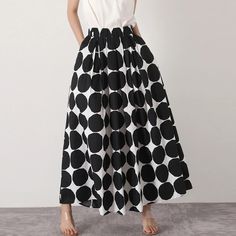 44494859469022|44494859501790|44494859534558|44494859567326 Summer Polka Dot Flared Skirt, Polka Dot Flared Skirt For Summer, Flared Polka Dot Skirt For Summer, Polka Dot Long Skirt For Spring, Spring Polka Dot Long Skirt, Casual Long Polka Dot Skirt, Relaxed Fit Polka Dot Skirt, Summer Polka Dot Skirt With Elastic Waistband, Spring Skirt With Polka Dot Pattern And Elastic Waistband