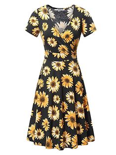 Very Short Dress, Sundresses Women, Spring Dresses Women, Sunflower Dress, Printed Casual Dresses, Cotton Sundress, Elegant Prom Dresses, Medium Fashion, Formal Party Dress