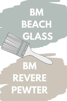 a brush with the words bm beach glass on it and an image of a paint roller