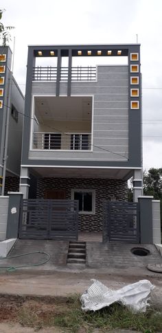 the front view of a two story house