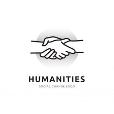 two hands shaking over each other with the words humanities on it in black and white