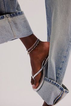 Designed to add a little something special to absolutely any style, this so cool anklet is featured in a layered look with contrast beading and dangle detailing for added dimension. | Alexah Anklet by Free People in Blue Affordable Metal Anklets For Summer, Anklet Bracelet Silver, Blue Anklet, Jewelry Catalog, Jewelry Essentials, Anklet Jewelry, So Cool, Layered Look, Boho Clothing