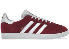 Buy and sell StockX Verified adidas shoes on StockX including the adidas Gazelle Collegiate Burgundy White Men's and thousands of other sneakers with price data and release dates. Adidas Gazelle White, Adidas Gazelle Shoes, Elegant Sneakers, Sneaker Displays, Gazelle Shoes, Adidas Og, Sneakers Box, Kobe Shoes, Basic Hoodie