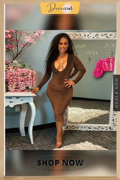 Velvet Elegant Long Sleeve V Neck Bodycon Dress Stretch Brown V-neck Bodycon Dress, Brown Stretch V-neck Bodycon Dress, Brown Bodycon V-neck Dress, Brown V-neck Bodycon Dress, Fitted V-neck Brown Bodycon Dress, Brown Fitted V-neck Bodycon Dress, Stretch Brown V-neck Midi Dress, Brown Stretch V-neck Midi Dress, V Neck Bodycon Dress