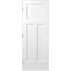 Enjoy the appearance of a wood door's traditional lines with the benefits of composite door construction. Combining innovative design and on-trend styles, the molded panel Masonite Heritage series, is architecturally designed in a classic, shaker style. The smooth surface is perfect for painting and will complement any décor. Select designs offer whole-home solutions in coordinating bi-fold, slab and factory prehung units. Masonite 30-in x 80-in White Solid Core 3-panel Craftsman Right Hand Smoo Craftsman Fireplace, Prime And Composite, Craftsman Door, Prehung Interior Doors, Contemporary Doors, Prehung Doors, Shaker Doors, Shaker Style Doors, Craftsman Style Homes