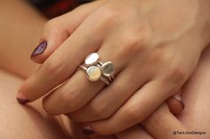 Handmade Circle Disc Ring, Sterling Silver Modern Band Ring, Everyday Asymmetric Minimalist Designed Ring, Simple Statement Geometric Ring Modern Hammered Stackable Rings, Thick Silver Ring, Disc Ring, Dainty Silver Ring, Oval Jewelry, Wide Silver Ring, Ring Everyday, Modern Hippie, Living Coral