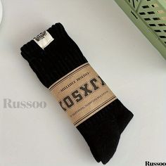 Russoo - High-Quality Mens Terry Crew Socks: Durable, Warm, and Sweat-Absorbent for Comfortable Outdoor Wear in Winter Black Casual Outdoor Socks, Casual Black Socks For Outdoor, Thick Comfortable Casual Socks, Casual Comfortable Thick Socks, Casual Breathable Solid Color Socks, Mens Rain Boots, Mens Canvas Shoes, Mens Snow Boots, Novelty Clothing