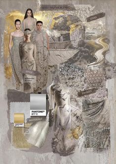 an artistic collage with different colors and textures