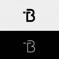 the letter b is made up of two letters, one in black and white with an upper