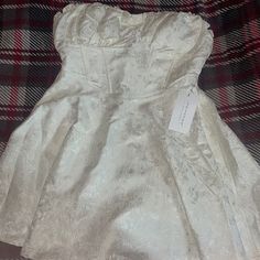 White Corset Dress, Nwt And Never Worn. Just Beautiful Styled With A Pair Of Gloves. White Mini Corset Dress With Lace-up Back, White Corset Dress, Magenta Dress, Satin Bodycon Dress, American Threads, White Bodycon, Flowy Mini Dress, White Corset, Tan Dresses