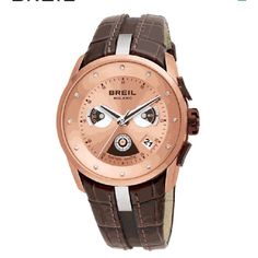 Very Lightly Worn, Like New. Breil Unisex Watch Featuring An Eye-Catching Pvd Rose-Plated Case Set Around A Salmon Dial. Features Include Chronograph, Date Function And Elegant Diamond Hour Markers. Brown Watches With Chronometer And Rectangular Dial, Elegant Brown Chronograph Watch, Elegant Brown Watches With Tachymeter, Elegant Brown Watch With Tachymeter, Elegant Brown Chronograph Watch With Tachymeter, Elegant Rose Gold Leather Chronograph Watch, Brown Chronograph Watch With Rectangular Dial And Subdials, Brown Watch With Diamond Hour Markers, Rectangular, Unisex Watches