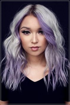 Blonde And Lavender Hair, Lavender Blonde, Lavender Grey Hair, Stylish Hair Colors, Lavender Hair Colors, Fall Hair Color For Brunettes, Fall Hair Trends, Short Grey Hair