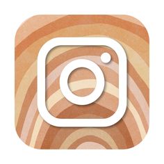 the instagram logo is displayed on an orange and white striped background with circles around it