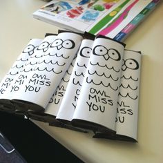 an open book with the words owl miss you - last day of school teacher gifts on it