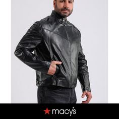 in stock Black Leather Jacket Men, Men's Leather Jacket, Leather Jacket Black, Leather Men, Pick Up, In Store, Buy Online, Leather Jacket, Free Shipping