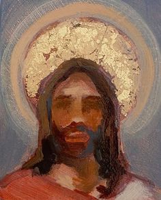 a painting of the face of jesus