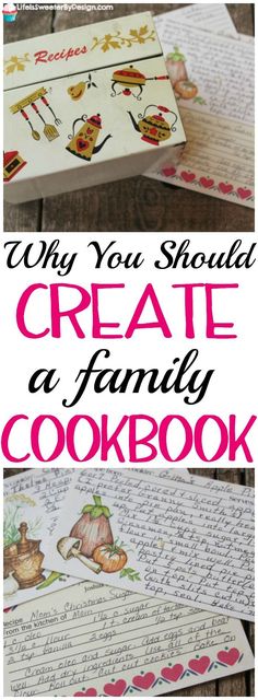 a recipe book with the title, why you should creal and family cookbook