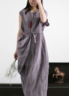 Classy Grey Purple Wrinkled Tie Waist Asymmetrical Linen Dress SummerFabric: LinenSize & Fit: Fit: This garment fits true to size.Length: Size XL measures 45.63"from shoulder to hemBust: Great for any cup size. Waist: Loose Fit. Comfortable room throughout midsection.Hip: Loose Fit - room for hips. Hand Wash Cold. Summer Dress With Asymmetrical Hem And Folds, Summer Dresses With Asymmetrical Hem And Folds, Summer Midi Dress With Folds, Asymmetrical Spring Midi Dress With Folds, Spring Asymmetrical Midi Dress With Folds, Spring Dress With Relaxed Fit And Asymmetrical Hem, Spring Dress With Asymmetrical Hem And Folds, Spring Asymmetrical Irregular Dress, Spring Irregular Lagenlook Dresses