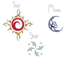 the sun, moon and star symbols are shown