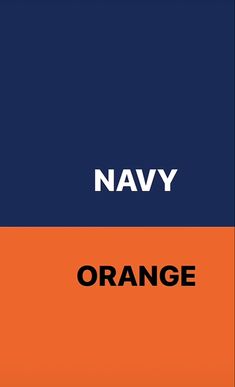 an orange and blue poster with the word navy on it's left side, in black