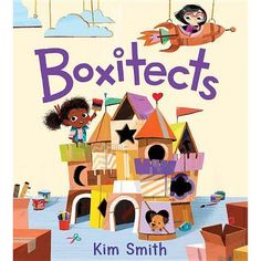 the book cover for boxfects by kim smith with an image of two children on top of a castle