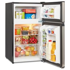 an open refrigerator filled with lots of food