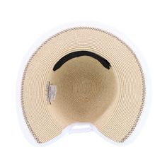 Keep your face protected and your hair up with this classic sun hat with a ponytail opening. The hat features a detachable interior sweatband, a 4-inch crown, and a 4-inch turned-down brim to keep you cool and comfortable in the hottest of weather. The classic solid band and trim detail allow this hat to match any outfit and will always be in style! Made of 80% Paper, 20% Polyester Curved Brim Visor With Uv Protection For Travel, White Visor With Uv Protection For Vacation, Adjustable White Visor For Vacation, Adjustable Curved Brim Cloche Hat For Travel, Adjustable White Bucket Hat For Travel, Packable White Sun Hat For Travel, White Visor One Size Fits Most For Vacation, White Visor For Vacation, Adjustable White Sun Hat For Travel