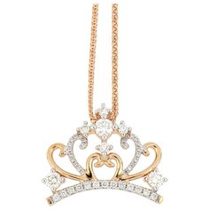 Diamond pendant, set with diamonds weighing 0.44 carats, mounted in 18 Karat gold, available in different colours (white gold and rose gold) The pendant was specially designed for the winners of the Miss Macau 2019 beauty contest, according to the shape of the crown for the event. The crown symbolizes power and status. It is also the glory of the royal aristocracy. O’Che 1867 was founded one and a half centuries ago in Macau. The brand is renowned for its high jewellery collections with fabulous Rose Gold Diamond Jewelry With Crown Design, Diamond Pendant Set, High Jewellery, Girly Jewelry, Diamond Pendant Necklace, Exquisite Jewelry, High Jewelry, Macau, Pendant Set