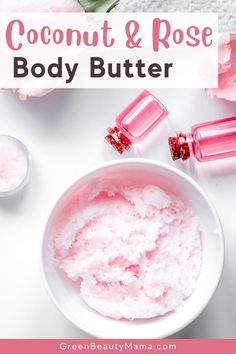 Whipped Rose Body Butter – Non-Greasy Body Butter Recipe Homemade Apothecary, Diy Body Products, Body Butter Recipe Whipped, Scrub Business, Coconut Oil Body Butter, Rose Body Butter, Diy Body Butter Recipes, Body Butter Recipe, Skin Recipes