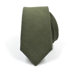 Solid Olive Tie - Art of The Gentleman Fitted Cotton Tie, Dapper Cotton Tie For Formal Occasions, Dapper Cotton Ties For Formal Occasions, Dapper Cotton Ties For Business, Formal Dapper Cotton Ties, Formal Cotton Tie, Classic Fitted Cotton Neckwear, Fitted Cotton Neckwear For Business, Dapper Cotton Suit And Tie Accessories For Formal Occasions