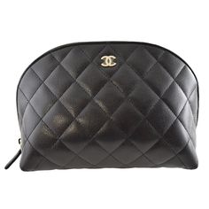 Chanel 24s Classic Zipped Case Black Caviar Pouch Makeup Toiletry Clutch Bag ********** Chanel ********** Brand: Chanel Size: Medium (8 X 5.75 X 4) Name: Classic Zipper Case Color: Black Style: Travel Make Up Beauty Bag Style #: Ap3995 B10583 C3906 Collection: 24s Material: Grained Calfskin Leather Metal Cc Logo On Front Light Gold Hardware Quilted Stitch Classic Pattern Zipper Zip Around Closure Travel Toiletry Make Up Beauty Bag Black Grained Calfskin Caviar Leather Material Inside Burgundy Qu Luxury Black Pouch With Zipper Closure, Designer Black Bag With Zipper Pouch, Luxury Black Rectangular Cosmetic Bag, Luxury Black Leather Cosmetic Bag, Luxury Black Cosmetic Bag For Evening, Luxury Clutch With Zipper Closure, Luxury Black Cosmetic Bag With Removable Pouch, Luxury Cosmetic Bag With Dust Bag, Luxury Clutch With Zipper Closure For Travel