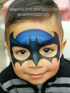 Batman Face Paint, Superhero Face Painting, Batman Face, Face Painting For Boys, Kids Face Painting, Girl Face Painting, Face Painting Tutorials, Batman Mask, Face Painting Easy