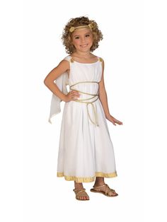 Girls Greek Goddess Costume, Greek Goddess Athena Costume, Toga Halloween Costume, Grecian Goddess Costume, Goddess Halloween Costume, Goddess Halloween, Toga Dress, Greek Goddess Dress