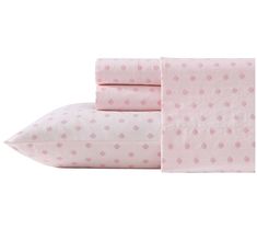 pink and white polka dot sheet set