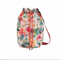 Brand New. Pink Backpack For Vacation, Spring Vacation Backpack Bags, Spring Vacation Backpack, Pink Crossbody Bucket Bag For Travel, Spring Beach Backpack Bag, Casual Red Bag For Weekend, Casual Red Bags For The Weekend, Casual Red Weekend Bag, Casual Red Bags For Weekend