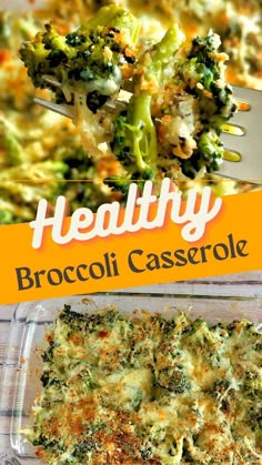 broccoli casserole is in a plastic container with a fork on the side