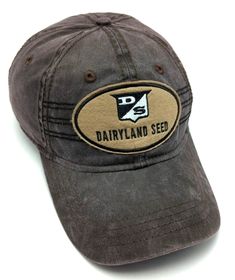 This is a nice DAIRYLAND SEED brown adjustable hat / cap  *NEW* Features: - "DS / Dairyland Seed" embroidered on front - Slightly curved brim - 100% cotton - Adjustable strap fits most heads Condition notes: New, unworn condition. Clean inside and out. Please look at the photos for more details. I pack carefully and ship quickly.  Have any questions?  Please ask. Adjustable Brown Snapback Hat With Curved Visor, Adjustable Brown Trucker Hat With Curved Visor, Brown Cotton Trucker Hat, Brown Cotton Trucker Hat With Curved Bill, Brown Cotton Trucker Baseball Cap, Brown Cotton Trucker Hat One Size, Adjustable Brown Baseball Cap With Curved Bill, Brown Curved Bill Hat With Embroidered Logo, One Size Brown Cotton Trucker Hat