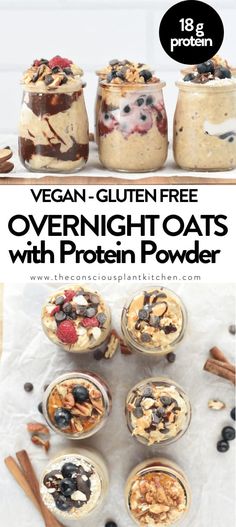 vegan gluten free overnight oats with protein powder