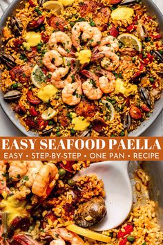 the seafood paella recipe is ready to be eaten