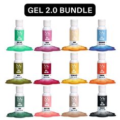 the gel 2 0 bundle is shown with all different colors and sizes, including one for each