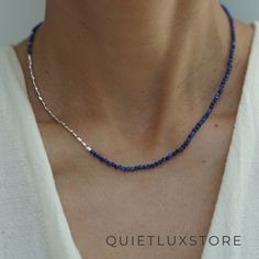 Handcrafted Blue Kyanite Necklace - Minimalist Layering Jewelry for Everyday Elegance Elevate your everyday style with our exquisitely crafted Blue Kyanite Necklace. Each gemstone is meticulously selected and paired with sterling silver mini nugget beads, creating a contemporary yet timeless piece that effortlessly complements any look. This versatile necklace seamlessly transitions from day to night, offering endless styling possibilities. Wear it solo for a touch of effortless sophistication, layer it with other necklaces for a bold statement, or mix it with pendants to express your personal flair. Embodying individuality and refined taste, this handmade jewelry treasure is the perfect accessory for the modern, fashion-forward individual. Whether treating yourself or surprising a loved o Minimalist Colorful, Kyanite Necklace, Dainty Necklace Layered, Stackable Necklaces, Layering Jewelry, Everyday Elegance, Necklace Minimalist, Blue Kyanite, Colorful Jewelry