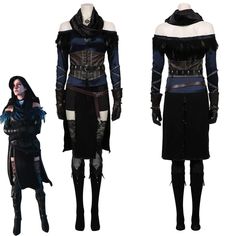 The Witcher 3: Wild Hunt Yennefer Top Skirt Outfits Halloween Carnival – New Cosplaysky The Witcher Yennefer Outfits, The Witcher Costume Design, Yennifer Witcher Halloween, Yennefer Witcher Cosplay, Geralt And Yennefer Cosplay, Yennefer Cosplay, Stocking Tops, Carnaval Costume, Suit Cosplay