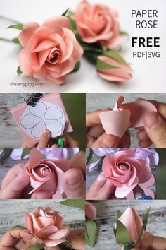 how to make paper roses that look like they have been cut into pieces and put together