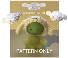 a crocheted doll with three sheeps on it's head and the caption reads, pattern only