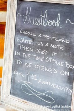 a chalk board with writing on it